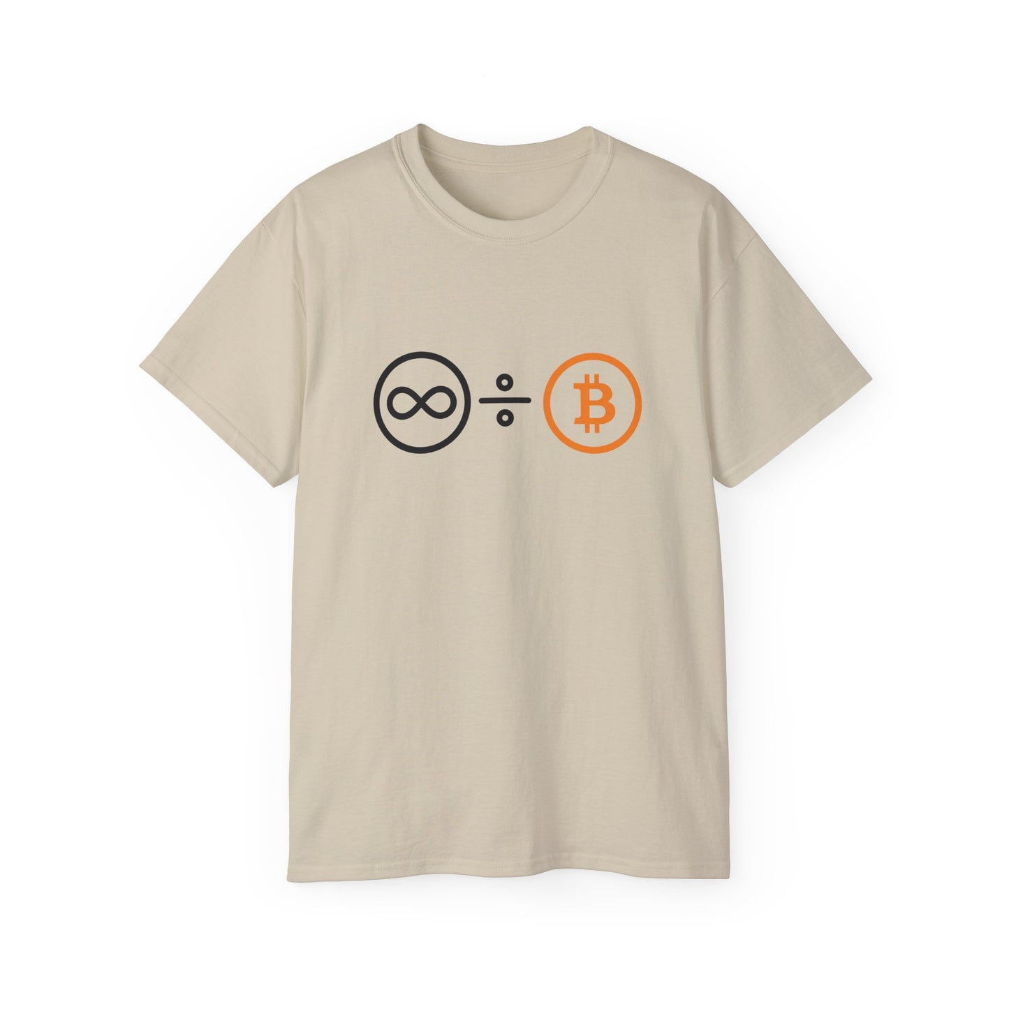 Infinity divided by Bitcoin - Unisex Ultra Cotton Tee