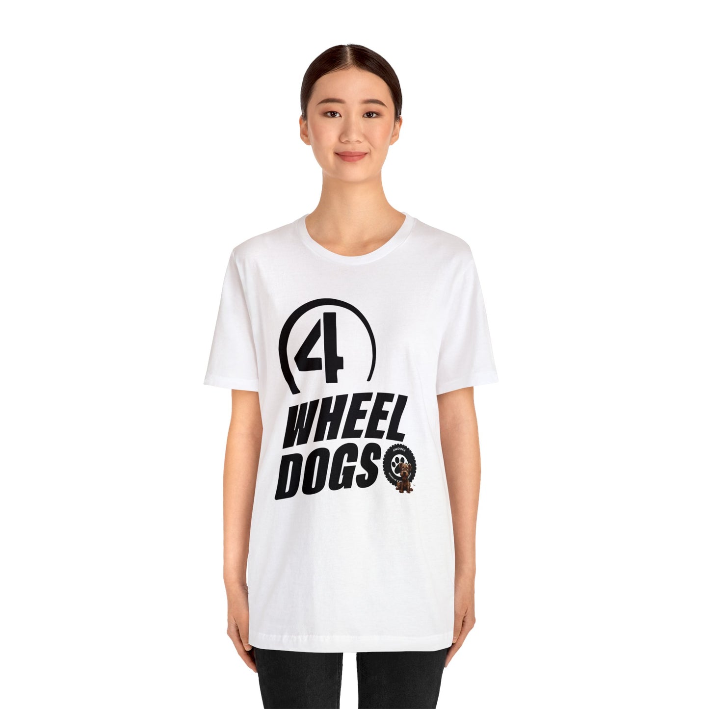 4 wheel dogs vintage logo Short Sleeve Tee