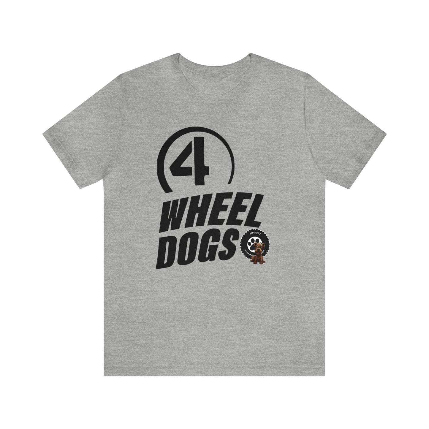 4 wheel dogs vintage logo Short Sleeve Tee