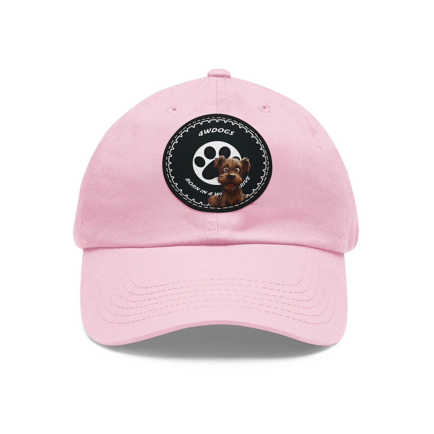 Dad Hat with Leather Patch (Round)