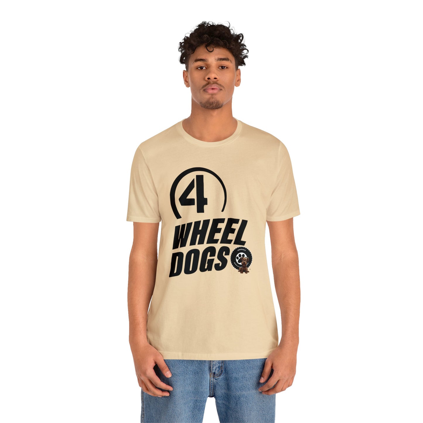 4 wheel dogs vintage logo Short Sleeve Tee