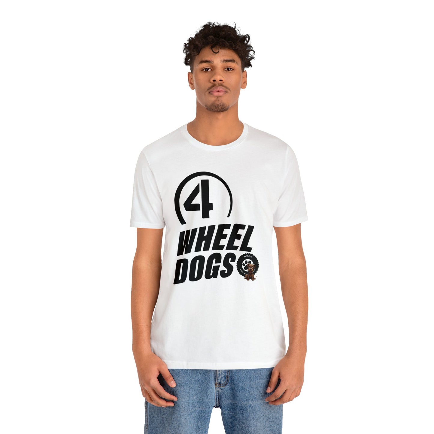 4 wheel dogs vintage logo Short Sleeve Tee